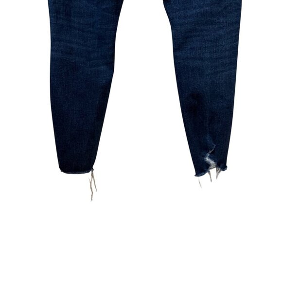 American Eagle Womens Curvy High-Waisted Distressed Jeggings Skinny Dark Wash 6 - Picture 6 of 9